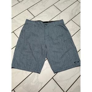 Men's Oakley Flat Front Shorts Size 34 Inseam Blue Polyester Blend  #3043